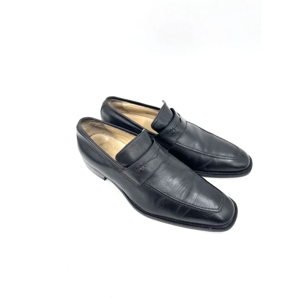 Billy Reid Black Leather Shoes Men's Size 11.5 Made in Italy Square Toe